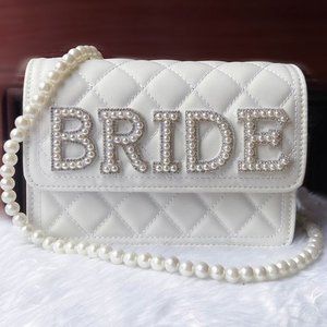 Pearl Bride to Be Clutch Bag Bridal Shower Wedding Engagement Honeymoon Trip Bac